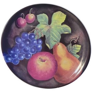 Vtg 1998 Eden by Furio Dinner Plate 11 3/8" Fruit Apple Grapes Cherries Pear